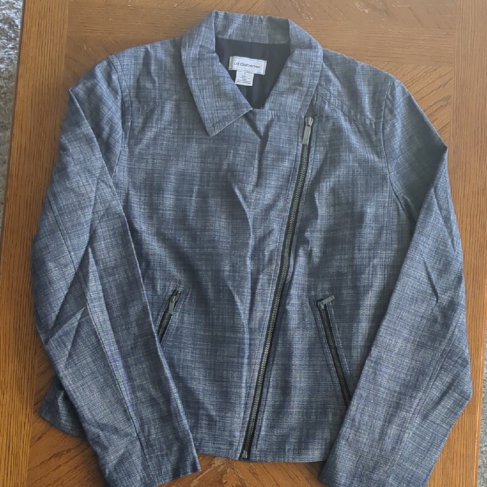 Liz Claiborne Women's Blue-Gray Blazer with Zipper